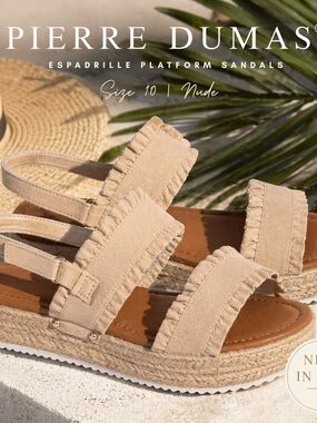 ✨ Pierre Dumas Nude Espadrille Platform Sandals – Size 10 (NIB) ✨